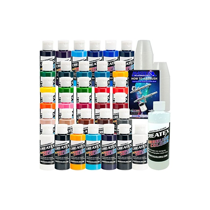 30 Color Transparent Airbrush Paint Set, 2 oz. Bottles