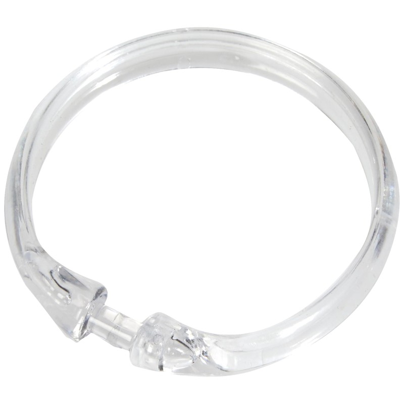 WENKO Shower Curtain Rings Large Transparent Set of 12 Transparent