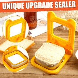 2Pcs Sandwich Cutter Sealer, Uncrustables Sandwich Maker, Homemade Uncrustable Sandwich Cutter and Sealer, Crustless Bread Sandwich Sealer Decruster, for Family DIY Lunch