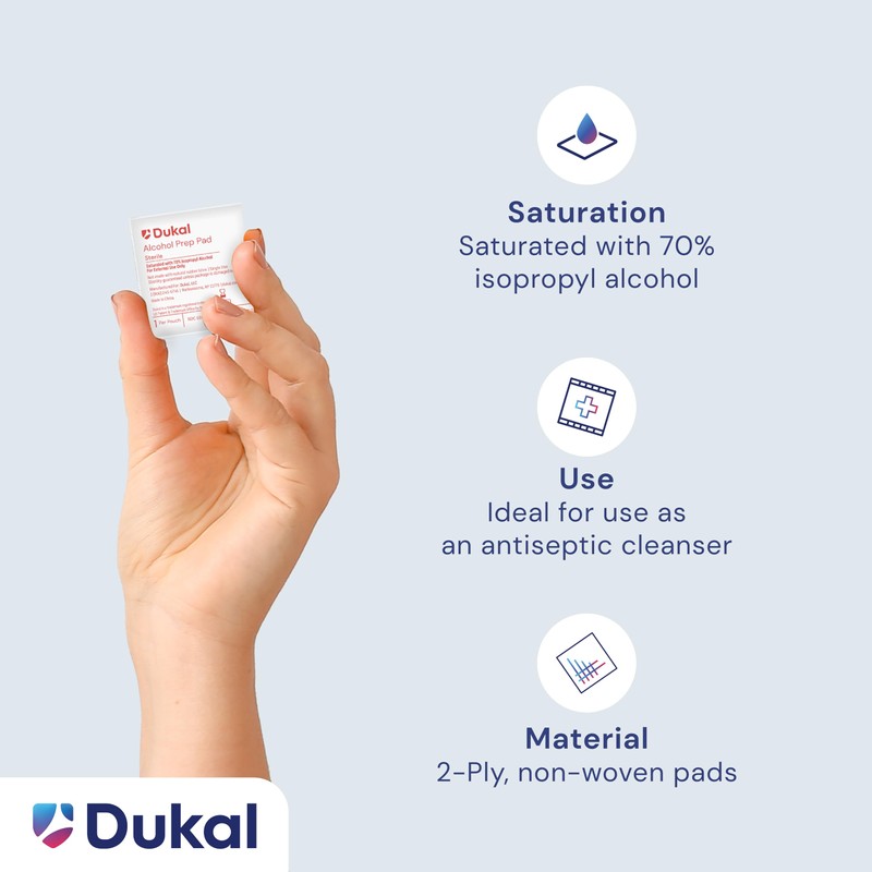 Dukal 853 Alcohol Pad, Sterile, Pack of 200