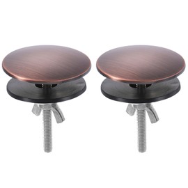 uxcell 2 Pcs Kitchen Sink Hole Cover Brown, 2 Inch Faucet Hole Cover Stainless Steel, Kitchen Sink Tap Hole Plate Stopper Cover for Most Kitchen and Bathroom Sink Holes