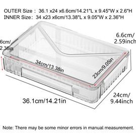 Marte Vanci Plastic Storage Bin with Lid Portable Project Case with Handle Clear Storage Box File Document Protector Stackable Container for A4 Letter Paper Photo Craft Scrapbook（White）