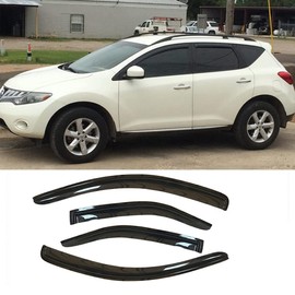 Deebior 94077 Side Window Wind Vent Deflector,4pcs Outside Mount Style Nice Sun Rain Guards Set,Window Visor fit for 2009-2014 Nissan Murano