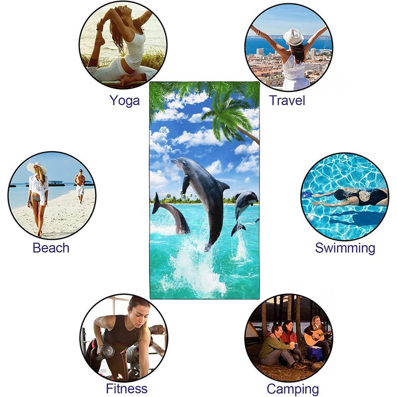 Violetpos Quick Drying and Lightweight Beach Towels, Beach Towel, Large,