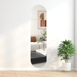 Full Body Length Mirrors for Walls, 12x12 in 4pcs Kids Acrylic Plexiglass Mirror Stickers, Wall-Mounted Stick On Frameless for Mirror, Mirror Stickers for Makeup Home Workout Gym Hallway Dorm