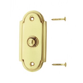 Wired Brass Door Bell Push Button Traditional Chime 4 Inches Long Colonial Vintage Home Doorbells With Long Lasting Lacquered Finish And Mounting Hardware Renovators Supply Manufacturing