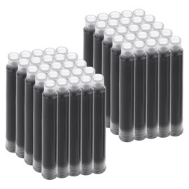 Amaxiu 50 Pcs Balck Fountain Pen Ink Cartridges, Fountain Pen Ink Refills Compatible with 3.4 mm Bore Diameter Calligraphy Pen Fountain Pen(3.4mm)