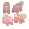 mookaitedecor Natural Rose Quartz Elephant Ornament Figurine,Healing Crystal Energy Gemstone
