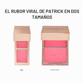Patrick Ta Mini Major Headlines Double-Take Blush Duo, Rubor en Crema y Polvo, Acabado Radiante y Mate Suave, Tamaño Mini, She’s Blushing Rosey Taupe