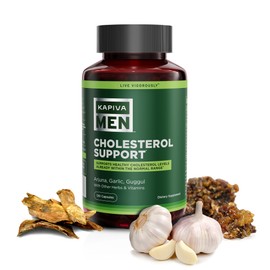 KAPIVA MEN Cholesterol Support Supplement with Arjuna, Garlic, Guggul, and Other Herbs and Vitamins, Supports Normal Cholesterol Levels, 60 Day Supply, 120 Capsules