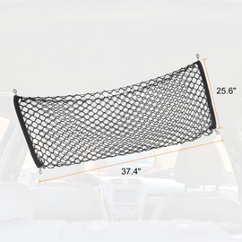 HARFINGTON 2pcs Car Rear Cargo Net 51.18" x 17.7" Adjustable Trunk Cargo Storage Net Elastic Storage Organizer Mesh Nets Automotive Cargo Netting with Hooks for Universal Cars Trucks SUV