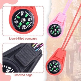 Pack of 12 Multicolour Mini Survival Compass Outdoor Compass Kids Compass Small Mini Compass Mini Compass Pendant Compass Pocket Compass Gifts for Children