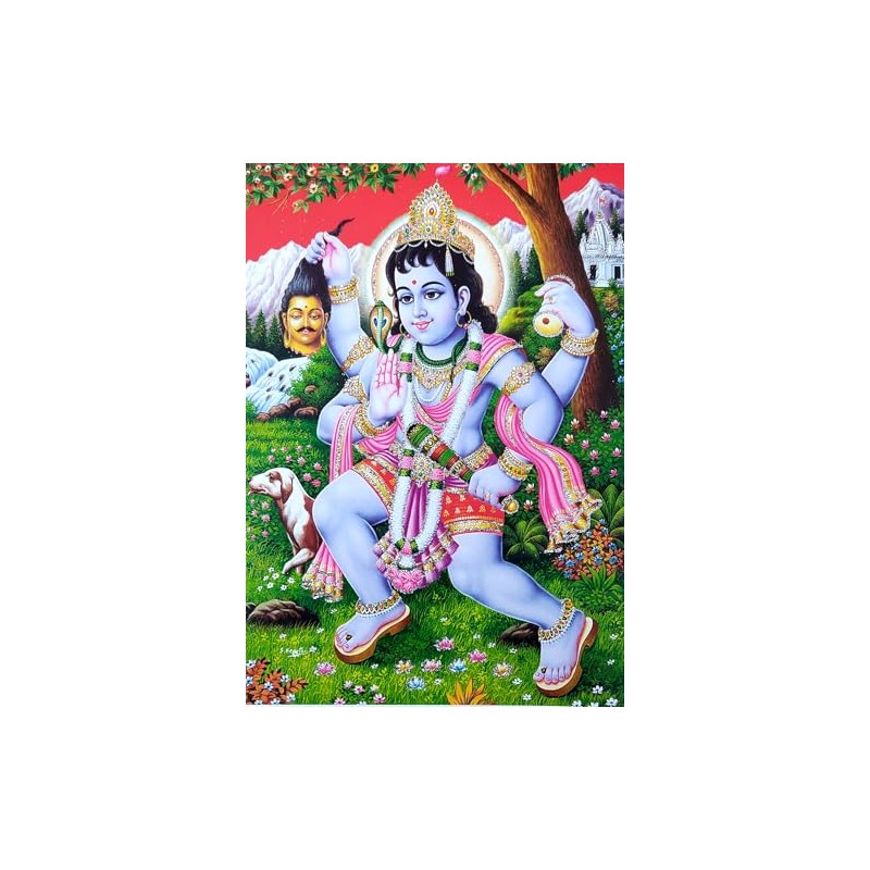 Crafts of India Lord Bhairav Ji Poster/Reprint Hindu Picture with