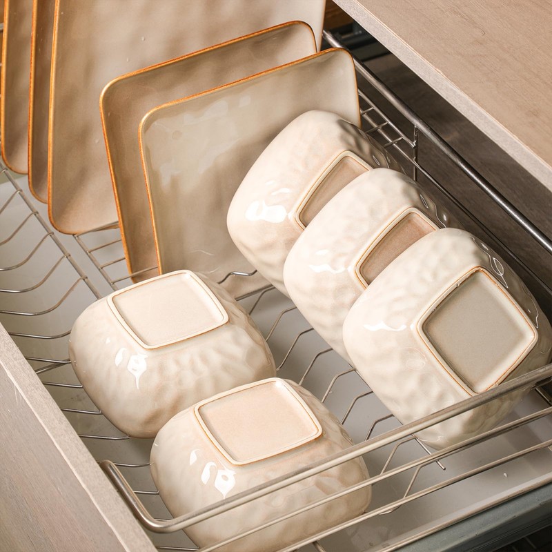 vicrays Ceramic Square 12 Pieces Dinnerware Set - Dinner Plates
