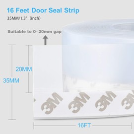 AIMIXUN 2025 Updated Weather Stripping Door Seal, Window Weather Stripping, Silicone Seal Strip, Door Draft Stopper for Adhesive Doors Windows and Shower Glass Gaps, 16.4 Feet Long (Transparent, 25MM)