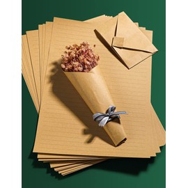 R WELL 160 sheets of aged papers, Vintage Antique Stationery Papers, Old Fashioned Faux Parchment Paper for Vintage invites & Letters (8.27''x11.6'')