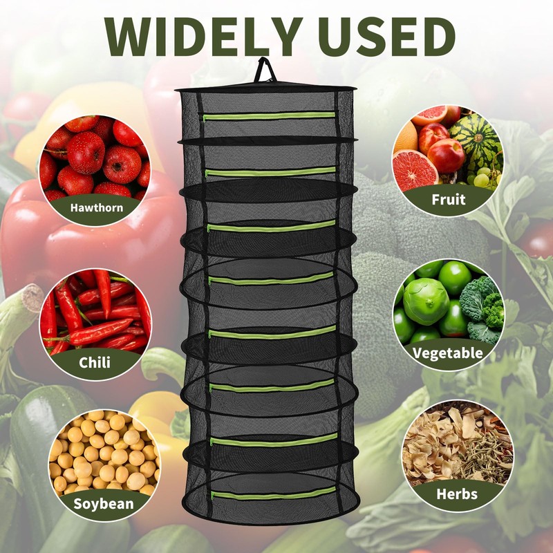 ROSYLEVE Drying Net Herbs 6-Layer Herb Dryer Hanging with S-shaped