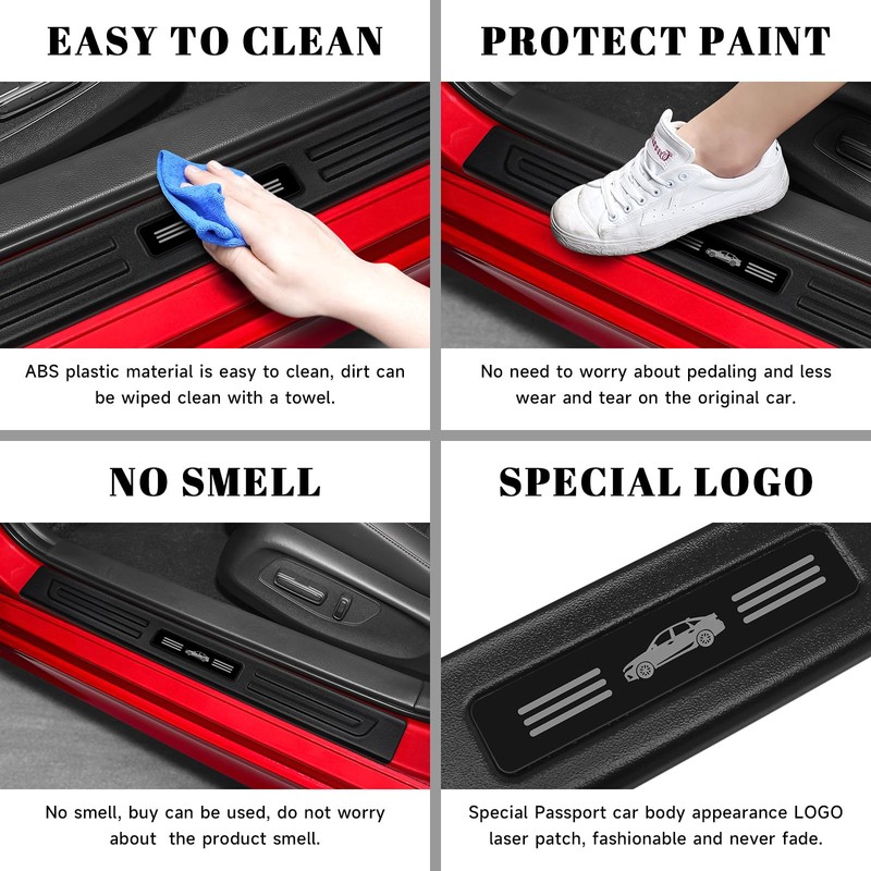 PeakPurit 4PCS Car Door Edge Guards Door Sill Protector for