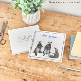 Hunts England - Luxury Boxed Badgers After Operation Card For Him, Her - Milo's - Feel Better Soon Speedy Recovery Card For Animal Lovers - For Boys, Girls, Men, Women - Card In Keepsake Box