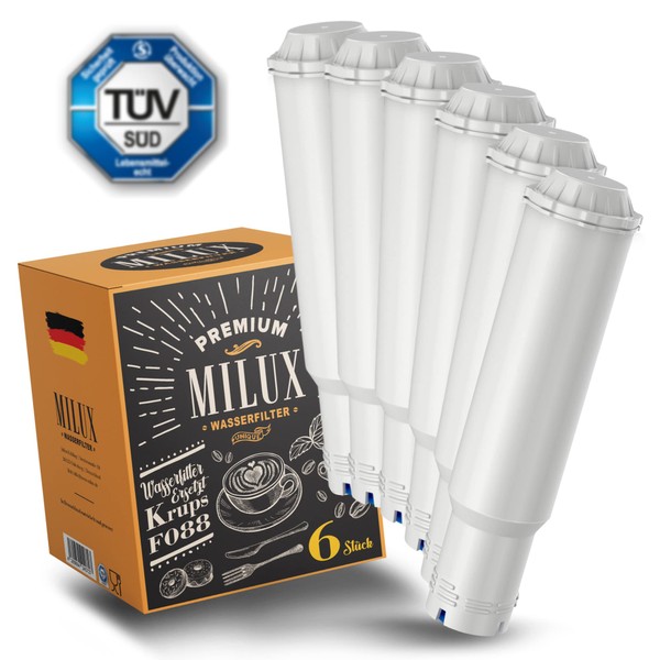 [6x] Water Filter for Krups F088, Nivona, Melitta, Melitta Barista TS and More! | TÜV Certified | VAF003 by Milux®