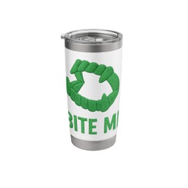 Bite Me – Vampire Teeth Neon Green Embroidery Style Stainless Steel Insulated Tumbler