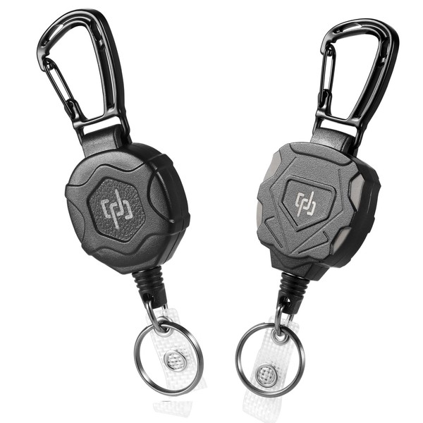SHENGXIN SHENGXIN 2 Pack Retractable Keychain Heavy Duty Carabiner Badge