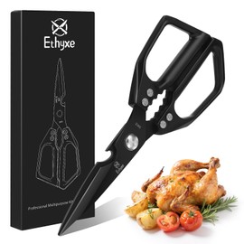 Ethyxe Kitchen Shears for Food - Professional Stainless Steel Japanese Kitchen Scissors for Chicken Bones, Fish, Turkey, Herbs, and Meat – Heavy Duty and Dishwasher Safe