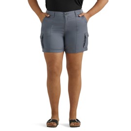 Lee Women's Size Ultra Lux Comfort with Flex-to-Go Cargo Short, Tech Gray, 14 Plus