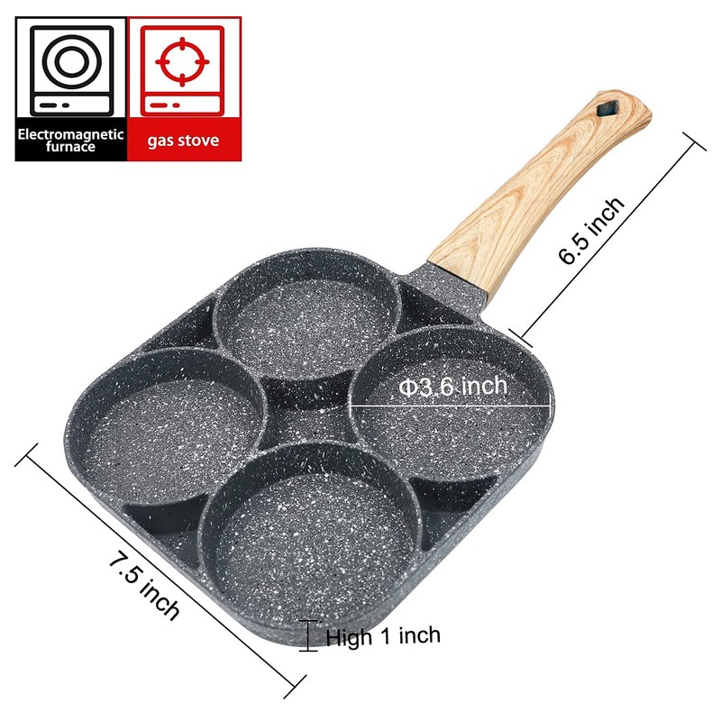 IAXSEE Egg Frying Pan Nonstick Pancake Pans 4-Cups cookware Pancake,