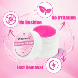 Eyelash Glue Remover for Lash Extensions: for DIY and Lash Artists, Wendy, 10ml Cream, Effectively, Low Irritation, Pink, Strawberry Flavored