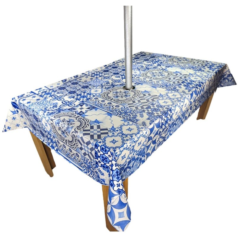 Karina Home Wipe Clean Garden Tablecloth with Parasol Umbrella Hole
