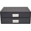 Bigso Birger 2-Drawer Fiberboard Label Frame Document Letter Box |