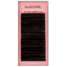 Salon Professional Mixed Length Eyelash Extensions by Glad Lash | B Curl | 7mm through 14mm Lengths | Individual Single Strands on the Tray | Synthetic Mink | 100% Vegan Lashes 12mm 0.07mm