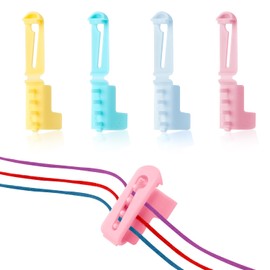 4pcs Yarn Guide Ring Crochet Knitting Tool, 4 Colors Finger Crochet Ring Plastic Yarn Guide Finger Tension Rings with Adjustable Open Yarn Separated Tools for Crocheting DIY Crafts Accessories