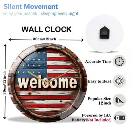 Modern Round Glass Clock 30x30cm Custom Design Crystal Clear Glass Silent Operation for Study Roomsheet size: 12 in
