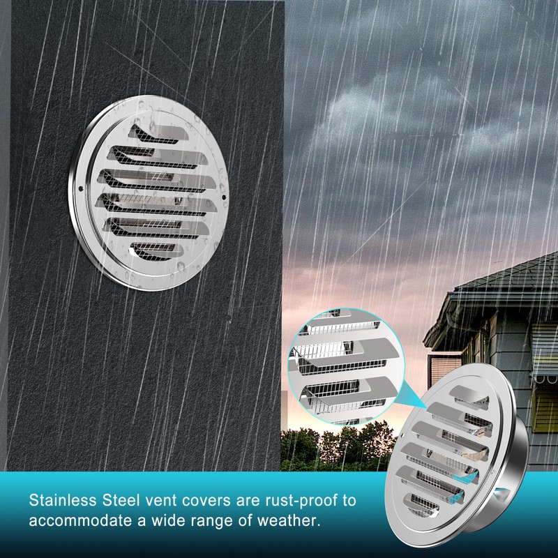 Stainless Steel Soffit Vents 4 Inch, HG Power Round Vent