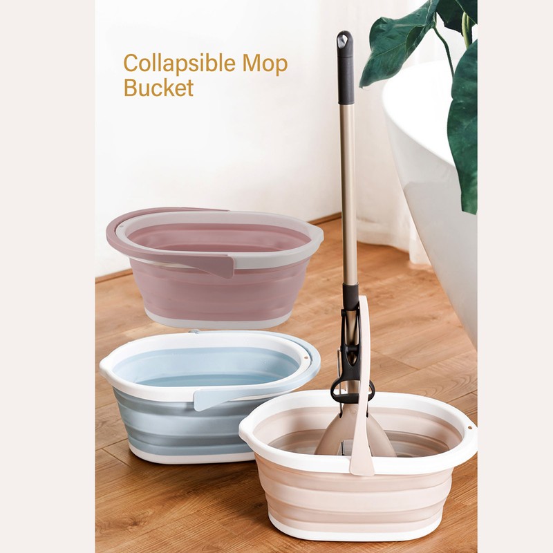 Collapsible Mop Bucket Sturdy PP Large Capacity Portable Handle Multifunction