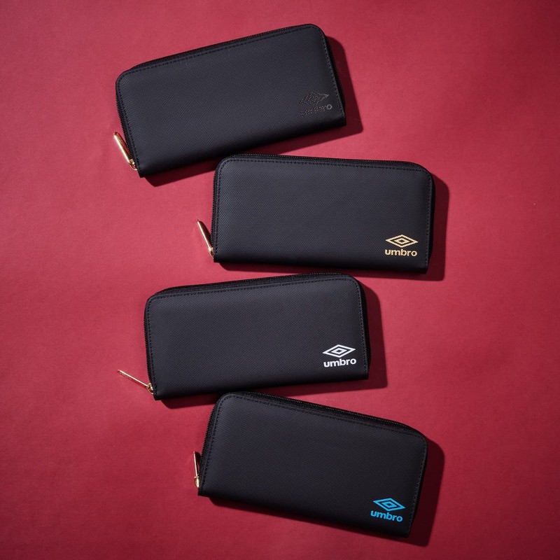 Umbro Tarpaulin Round Zip Long Wallet, Black/blue