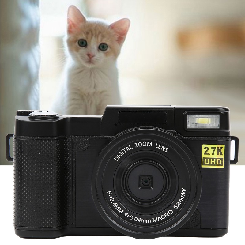 Digital Camera 3in LCD Screen 180 Degree Rotation 2.7K 30MP