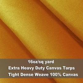 Heavy Duty Canvas Tarp 5x10 Feet 16oz Water-Resistant Canvas Cover with Grommets，Tear Resistant, Durable, Multipurpose Protective Tan Tarp Cover for Camping, Tent, Car