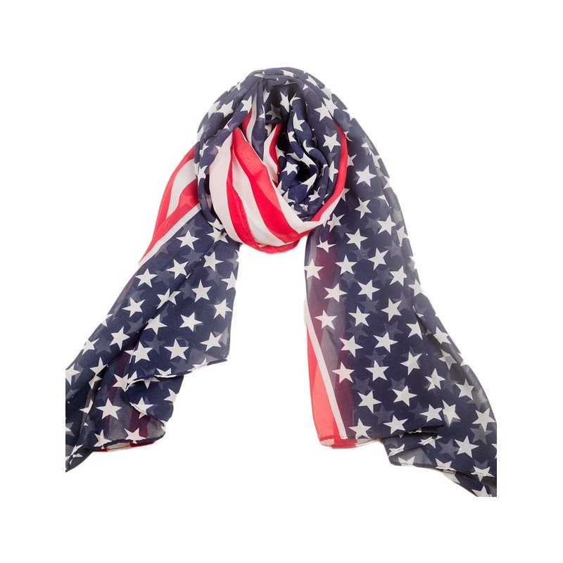 iB-iP Damen Usa-flagge Großer Leichter Modischer Schal, Größe: Einheitsgröße, Marine
