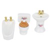 1/24 Dollhouse Miniature Bathroom Set Simulation Ceramic Bathtub Toilet Sink