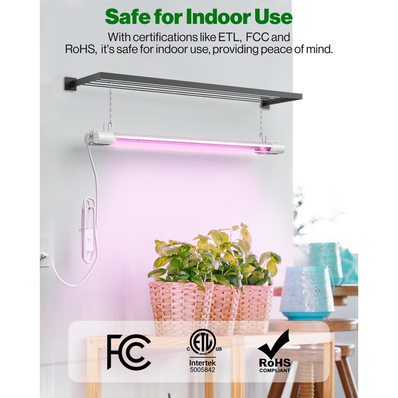 Sunco 2ft Grow Light LED, 20W, Full Spectrum, for Seed