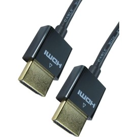 rhinocables - Ultra Slim HDMI Cable | High Speed with Ethernet | 3D & 4K Support | Ideal for Tight Spaces | Durable Gold Connectors, Gold, 2m