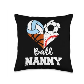 Ball Nanny Soccer Baseball Basketball Volleyball Player Throw Pillow