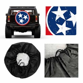 MIYASANG State of Tennessee Flag Spare Tire Cover National Unity Red Blue White Stars Weatherproof Universal Wheel Protectors Camper Tire Covers for Trailer Rv Travel(17 inch)