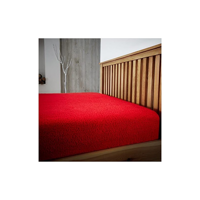 Teddy Bear Fleece Fitted Sheet King Size, Warm & Cozy