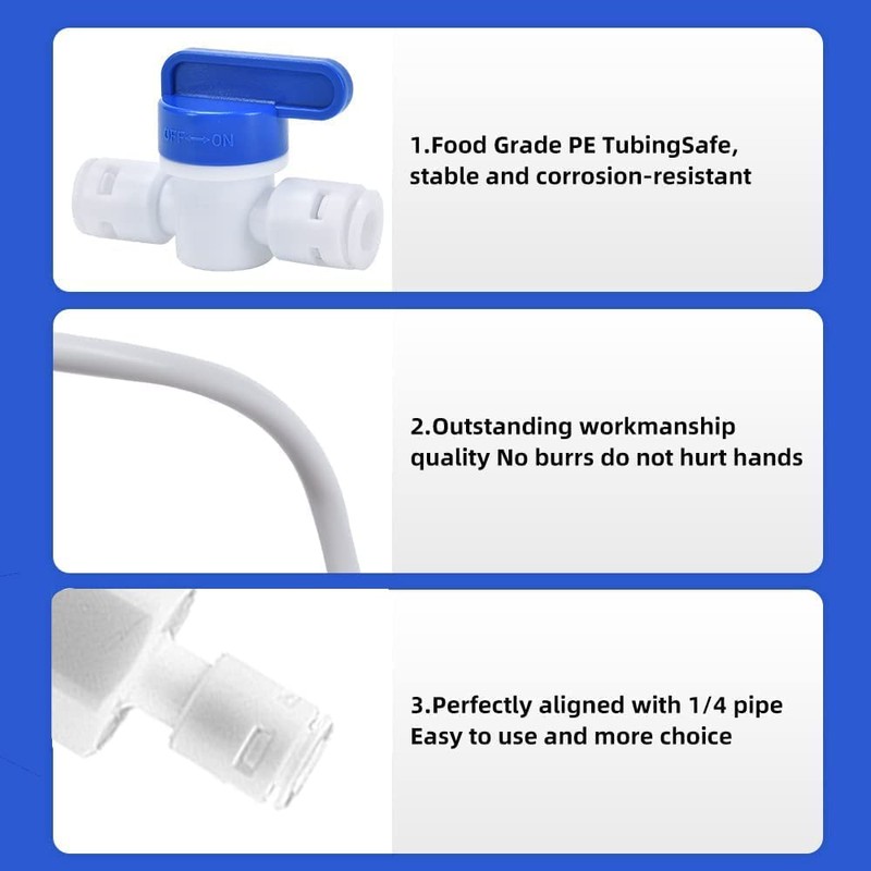 Water Filter Hose 1/4, Water Inlet Pipe Universal Connection Set,