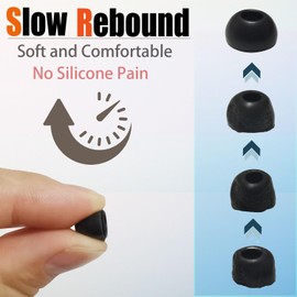 Luckvan 4 Pairs L/M/S/XS Memory Foam Tips for Airpods Pro/Airpods Pro 2 (2nd Generation) Earbuds Tips for Airpods Pro Replacement Ear Tips with Storage Box, Black