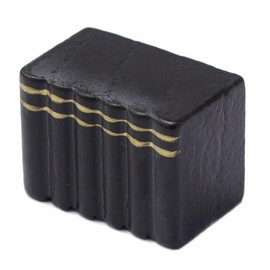 MyTinyWorld 2 x Dolls House Miniature Black Books in a Wood Blocks